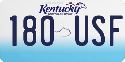 KY license plate 180USF