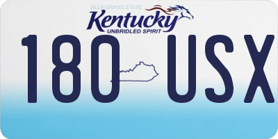 KY license plate 180USX