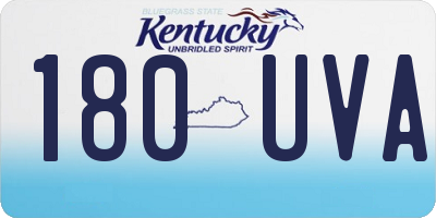 KY license plate 180UVA