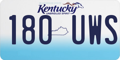 KY license plate 180UWS