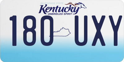KY license plate 180UXY