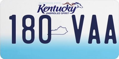 KY license plate 180VAA