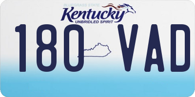 KY license plate 180VAD
