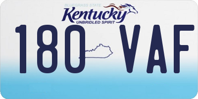 KY license plate 180VAF
