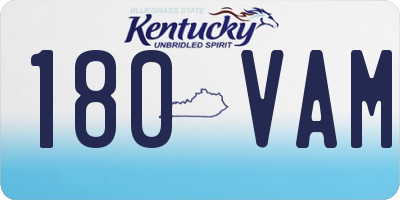 KY license plate 180VAM