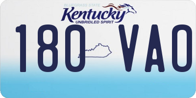 KY license plate 180VAO