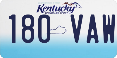 KY license plate 180VAW