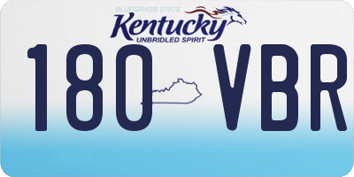 KY license plate 180VBR