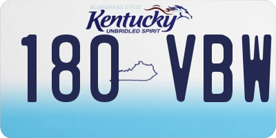 KY license plate 180VBW