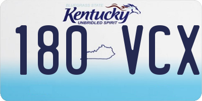 KY license plate 180VCX