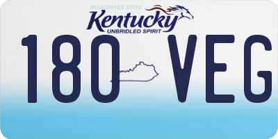 KY license plate 180VEG