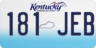 KY license plate 181JEB
