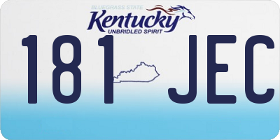 KY license plate 181JEC