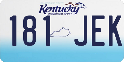 KY license plate 181JEK