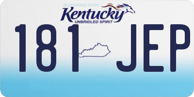 KY license plate 181JEP