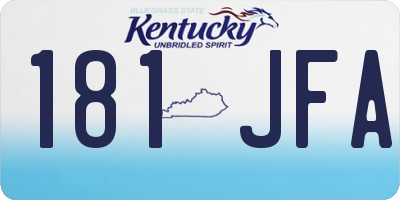 KY license plate 181JFA