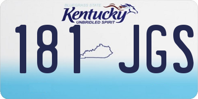 KY license plate 181JGS