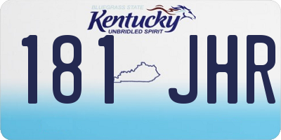 KY license plate 181JHR