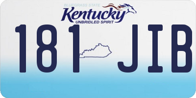 KY license plate 181JIB