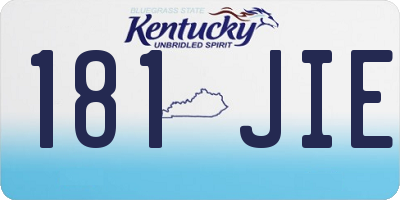 KY license plate 181JIE