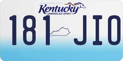 KY license plate 181JIO
