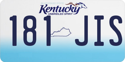 KY license plate 181JIS
