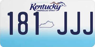 KY license plate 181JJJ