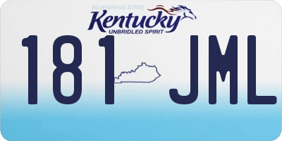 KY license plate 181JML