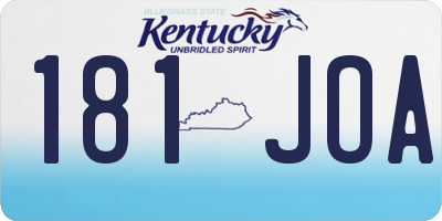 KY license plate 181JOA