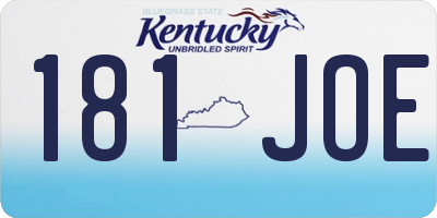 KY license plate 181JOE
