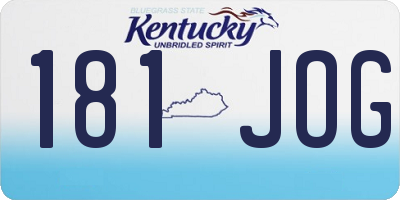 KY license plate 181JOG