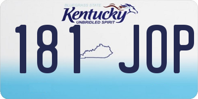 KY license plate 181JOP