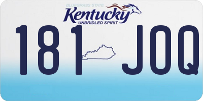 KY license plate 181JOQ