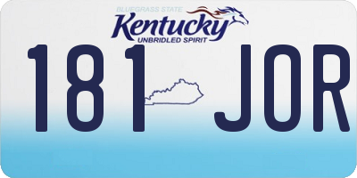 KY license plate 181JOR