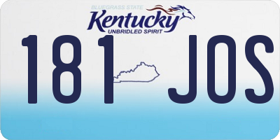 KY license plate 181JOS