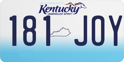 KY license plate 181JOY