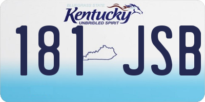 KY license plate 181JSB