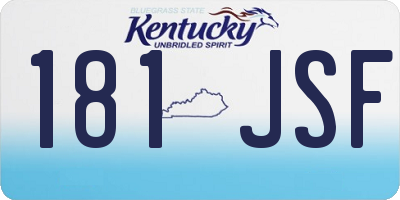 KY license plate 181JSF