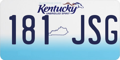 KY license plate 181JSG