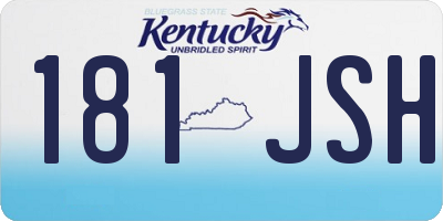 KY license plate 181JSH