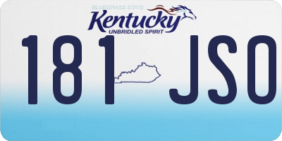 KY license plate 181JSO