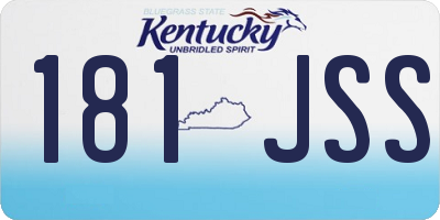 KY license plate 181JSS