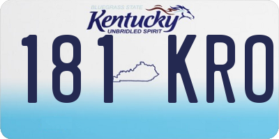 KY license plate 181KRO
