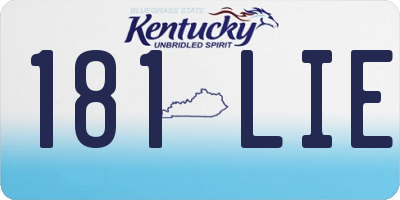 KY license plate 181LIE