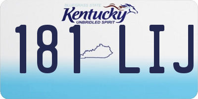 KY license plate 181LIJ