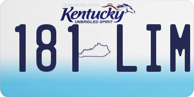 KY license plate 181LIM