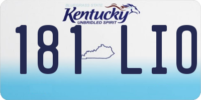 KY license plate 181LIO