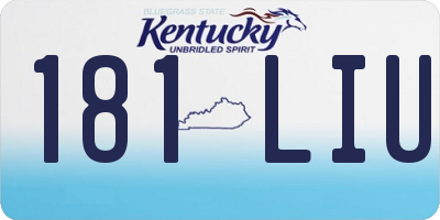 KY license plate 181LIU