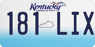 KY license plate 181LIX