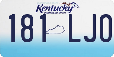 KY license plate 181LJO